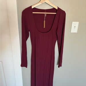 Skims Long Sleeve Maxi Dress NWT
